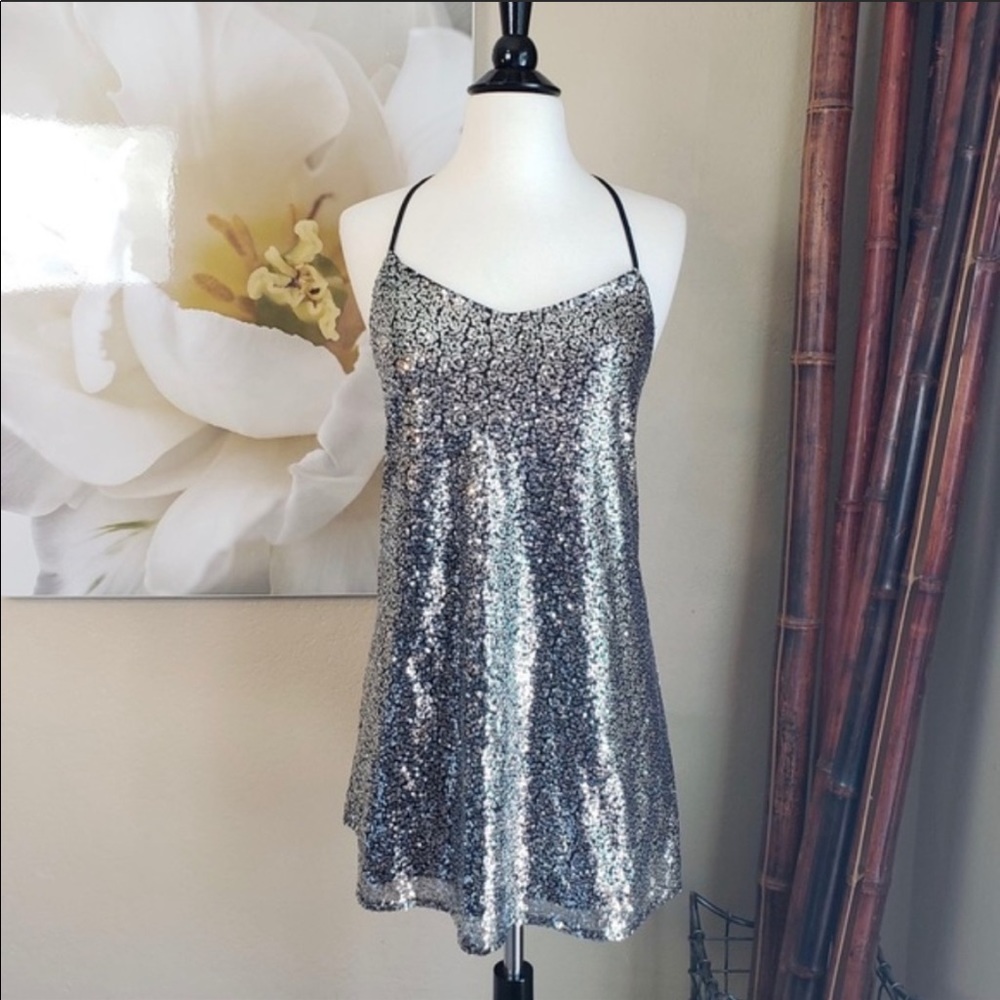 Foreign Exchange dress with silver sequins